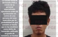 Cumplimenta FGE orden de aprehensión por presunto delito de homicidio calificado en grado de tentativa