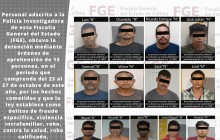 Del 23 al 27 de octubre de 2023, FGE cumplimenta 13 órdenes de aprehensión